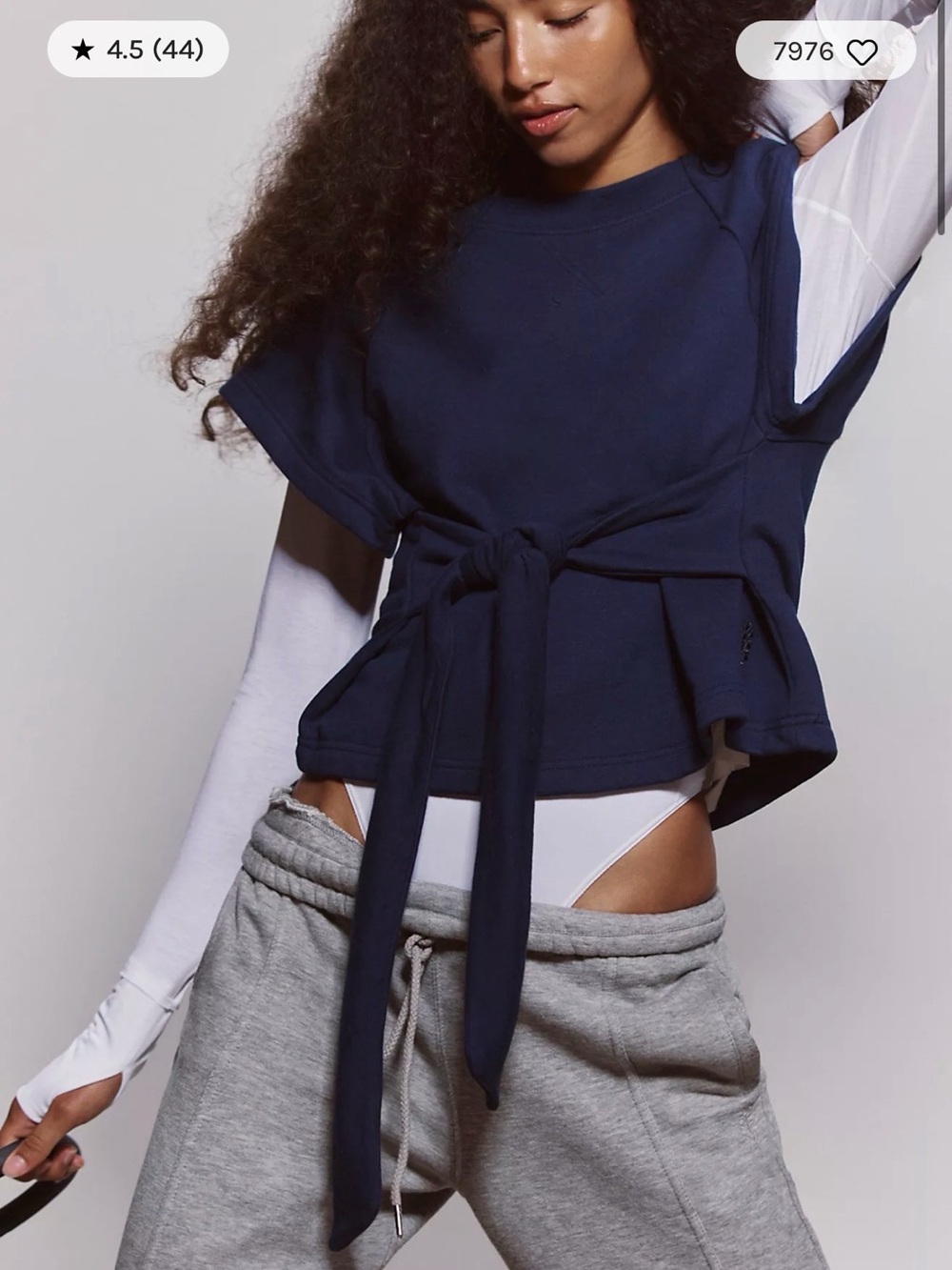 For The Win Tee in Midnight Navy by Free people Movement